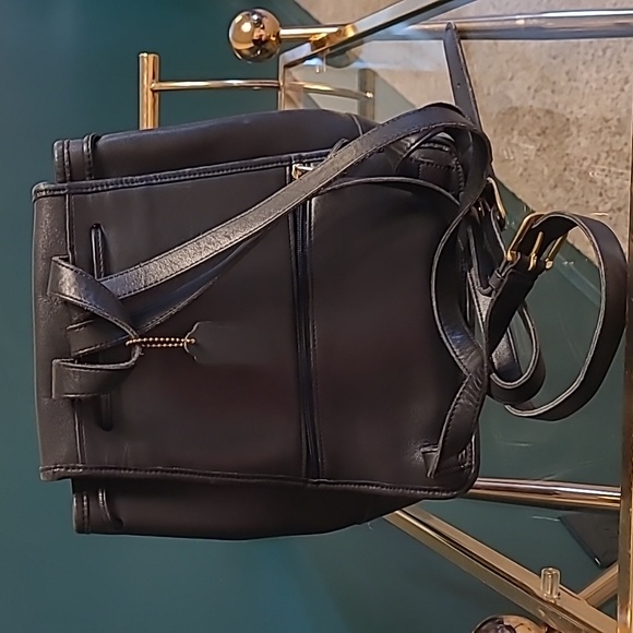 COACH blavk leather backpack - Picture 2 of 8